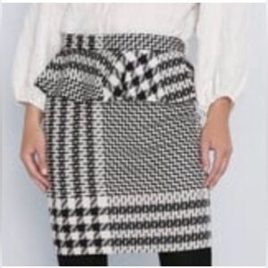ZARA  Black & White Houndstooth Peplum Pencil Skirt
